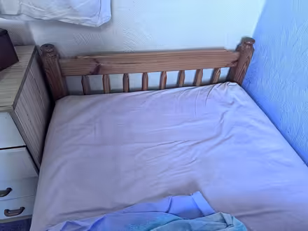 Photo of free 1 Double & 1 Single wood bed (Coalville LE67) #1