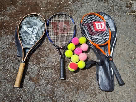 Photo of free Tennis rackets and balls (Wandsworth Common SW12) #1