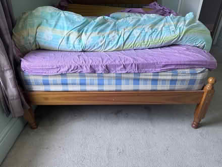 Photo of free 1 Double & 1 Single wood bed (Coalville LE67) #2