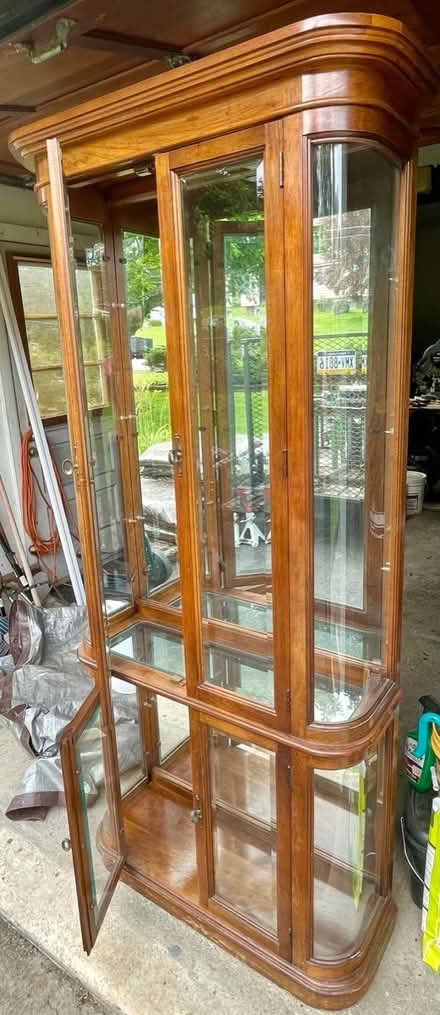 Photo of free Oak & Mirrored Glass Curio Cabinet (Stroudsburg) #2