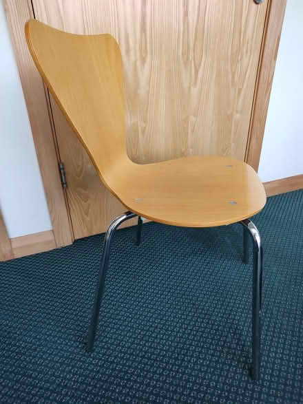 Photo of free 3x Wood chairs with steel legs (EX5) #3