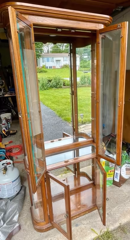 Photo of free Oak & Mirrored Glass Curio Cabinet (Stroudsburg) #3