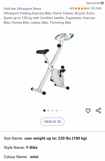 Photo of free Ultra sport folding exercise bike (Dalkey, near Coliemore) #1