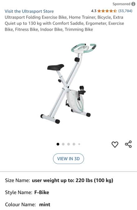 Photo of free Ultra sport folding exercise bike (Dalkey, near Coliemore) #1