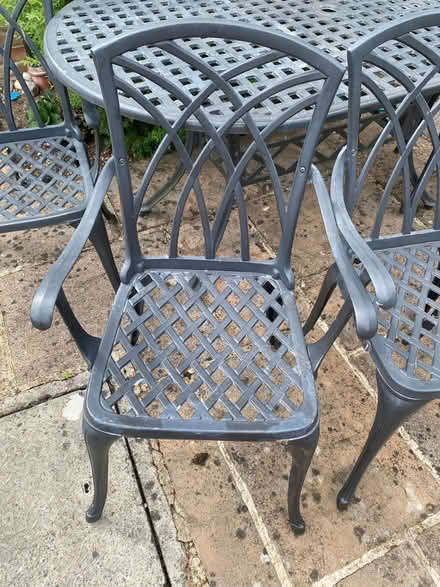 Photo of free Metal garden table & 5 chairs (Burghfield Common RG7) #3