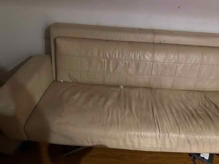 Photo of free White leather couch (Alpine Dr) #1