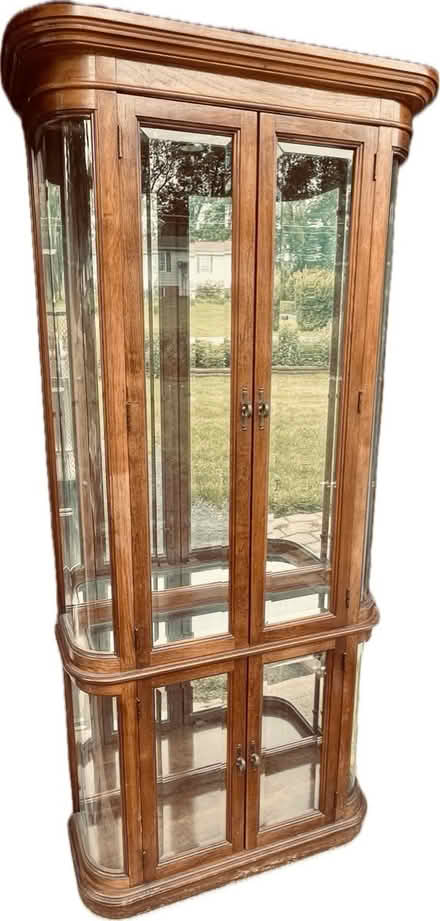 Photo of free Oak & Mirrored Glass Curio Cabinet (Stroudsburg) #1