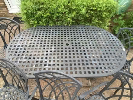 Photo of free Metal garden table & 5 chairs (Burghfield Common RG7) #2