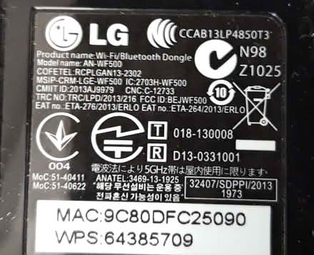 Photo of free AN-WF500 LG TV Wi-Fi/Bluetooth Dongle (Broadstone BH18) #2