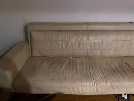 Photo of free White leather couch (Alpine Dr) #2