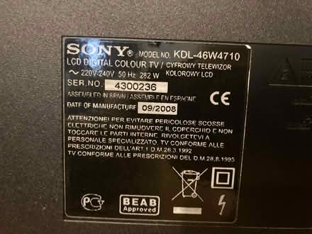 Photo of free Sony Bravia 46” TV and remote (NW10) #4