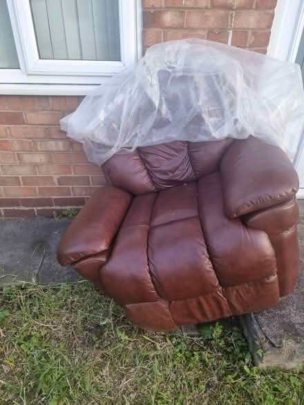 Photo of free Brown leather recliner chair (Cheetham hill Manchester) #1