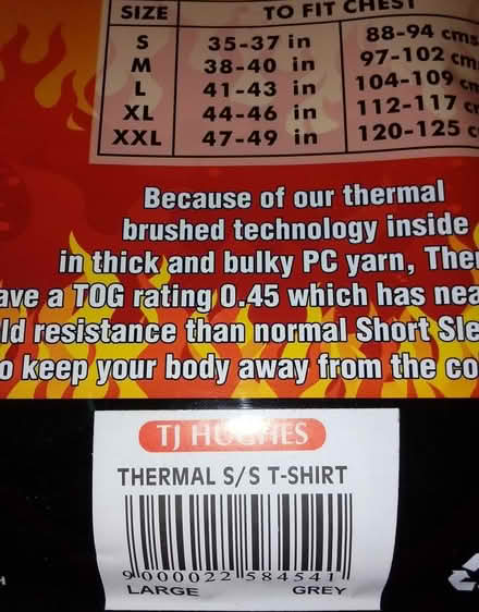 Photo of free Thermal short sleeved tshirt (Tonbridge) #2