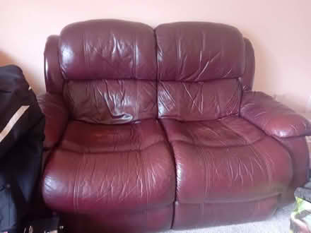 Photo of free Red leather couches (Livingston EH54) #2
