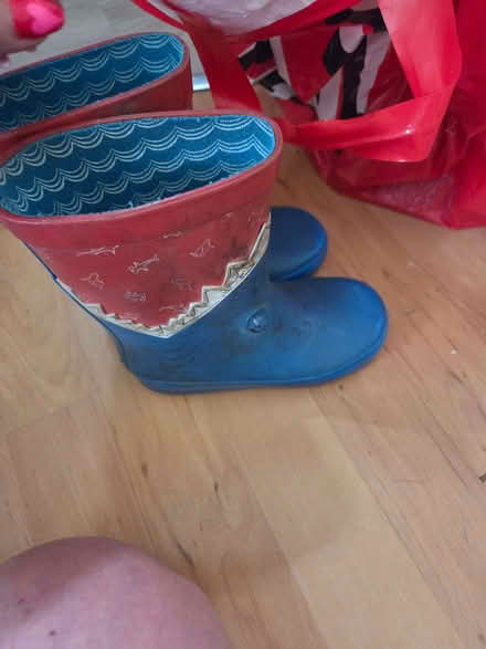 Photo of free Size 8 shark wellies (Holmer Green HP15) #1
