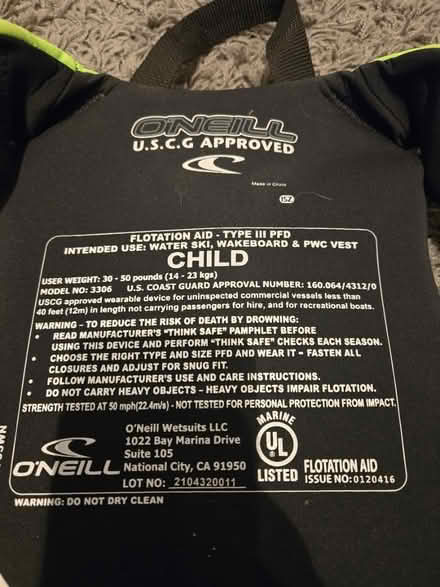 Photo of free Kids life jacket (Lawrence expwy & Lakehaven) #2