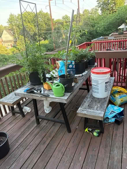 Photo of free Wooden outdoor table, new in box (Elkins Park Train Station) #2