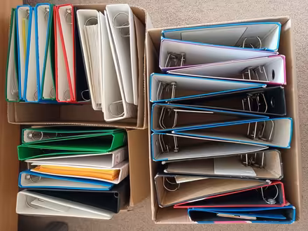 Photo of free Boxes of A4 folders and lever arch files (Bussage GL6) #1