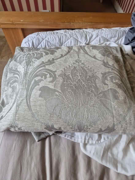 Photo of free Silver Damask Pencil Pleat Curtains (Wirksworth DE4) #1