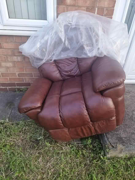 Photo of free Brown leather recliner chair (Cheetham hill Manchester) #2