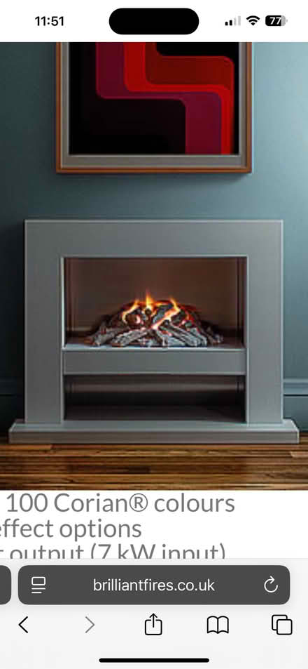 Photo of free Slab gas fire by Brilliant with driftwood and marble effect (Thornaby Village TS17) #1