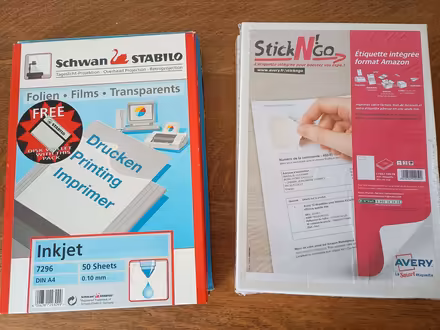 Photo of free Boxes of labels and films for inkjet and pen plotter (Bussage GL6) #1