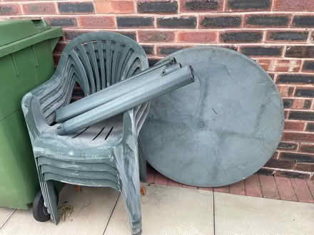 Photo of free 4 garden chairs and table (Callands WA5) #1