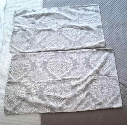 Photo of free 2 x matching pillow cases (grey & white) (Boughton Monchelsea ME17) #1