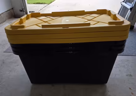 Photo of free Qty 3 - 27 gal. Storage bins (Stockbridge-Mt Zion Rd) #1
