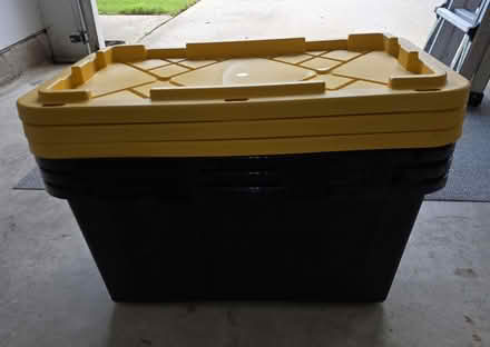 Photo of free Qty 3 - 27 gal. Storage bins (Stockbridge-Mt Zion Rd) #1
