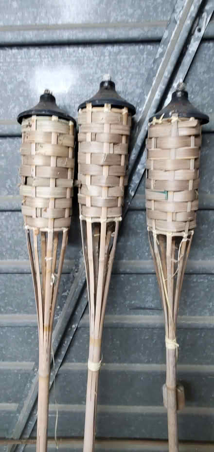 Photo of free Three bamboo patio oil burners (Battledown GL52) #1