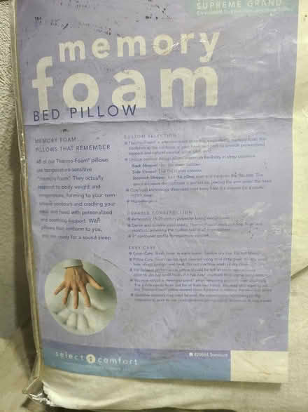 Photo of free Memory foam pillow (Pepperell, off Rt 119) #2