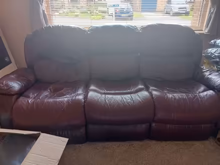 Photo of free Red leather couches (Livingston EH54) #1