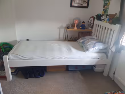 Photo of free Small child's single bed, mattress, protectors and sheets (Stamford PE9) #1