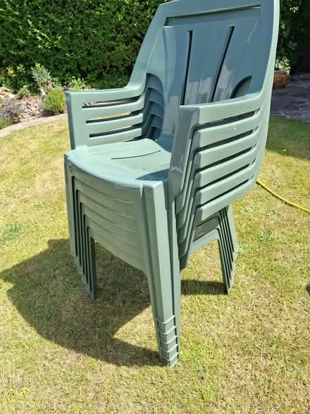 Photo of free 6 x stackable garden chairs (CO13) #1