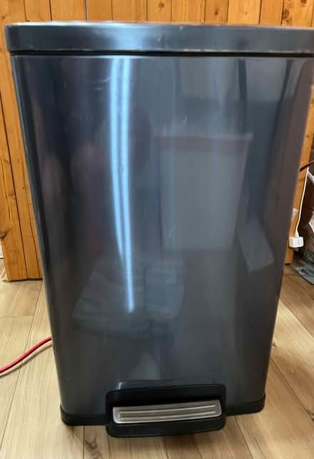 Photo of free Metal blue trash can (Beulah rd and Druid hill rd NE) #1