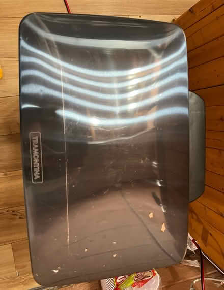 Photo of free Metal blue trash can (Beulah rd and Druid hill rd NE) #2