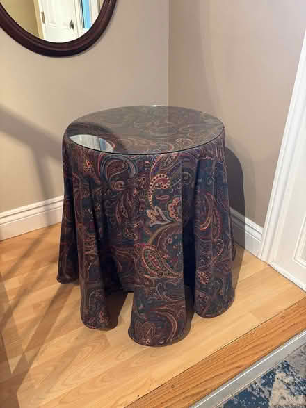 Photo of free 20” decorator table with glass top (Erin Mills&QEW) #1