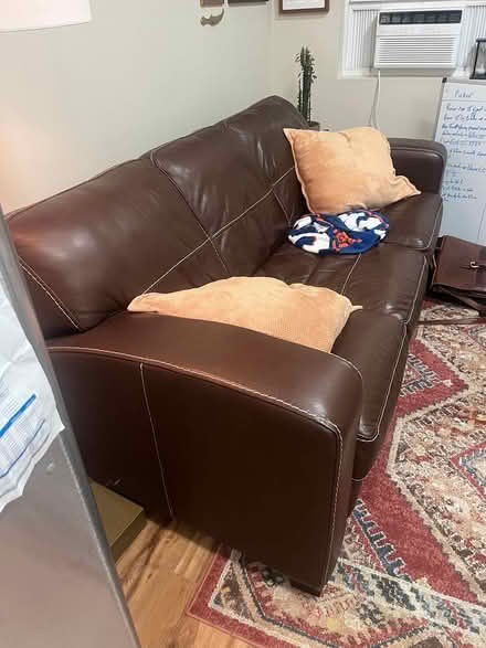 Photo of free Leather Couch (7ft) (Greenpoint) #2