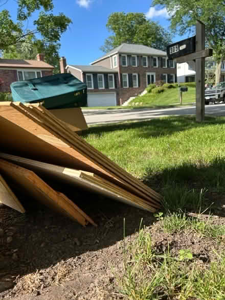 Photo of free 1/2 inch plylwood. Suircases (22 W305 McCarron Glen Ellyn.) #1