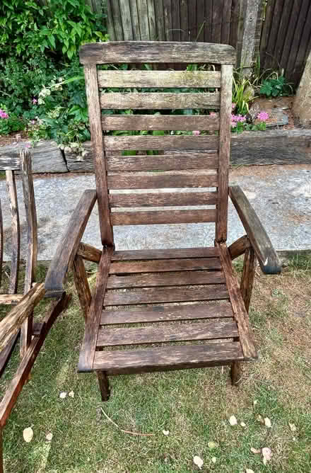 Photo of free 3 wooden garden chairs (TW2 whitton) #3