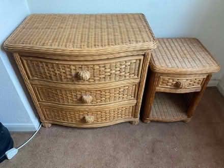 Photo of free Vintage wicker chest of draws (Coney Hall) #1