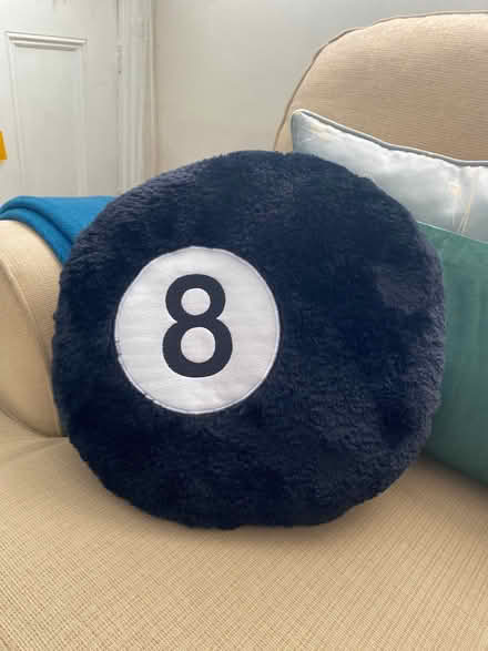 Photo of free No. 8 snooker ball plush cushion (Barrow upon Soar LE12) #1