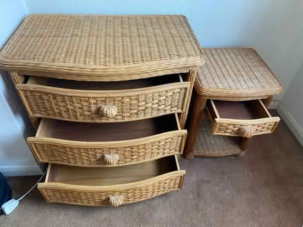 Photo of free Vintage wicker chest of draws (Coney Hall) #2