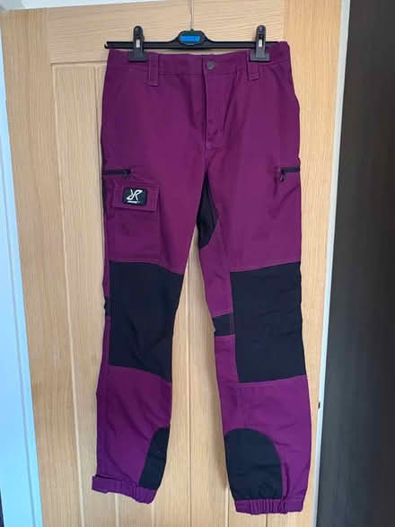 Photo of free Black and purple womens activewear trousers size 12/14 (Stretford M32) #1