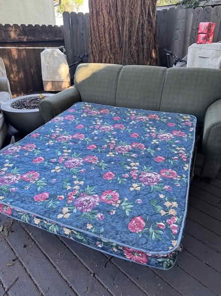 Photo of free Green pull out couch (Bartlett and Dwight Sunnyvale) #1