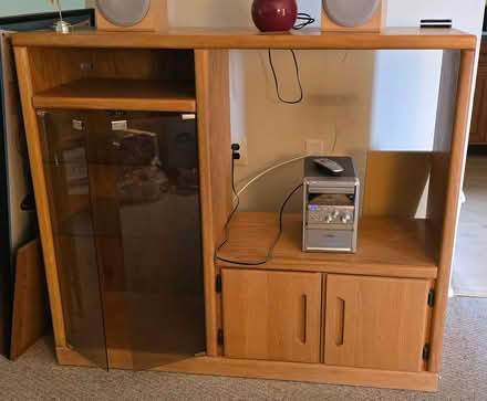 Photo of free Small Oak Stereo/TV cabinet (Brick - Near exit 91 GSP) #2