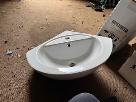Photo of free New corner sink and pedestak (Farnborough) #3
