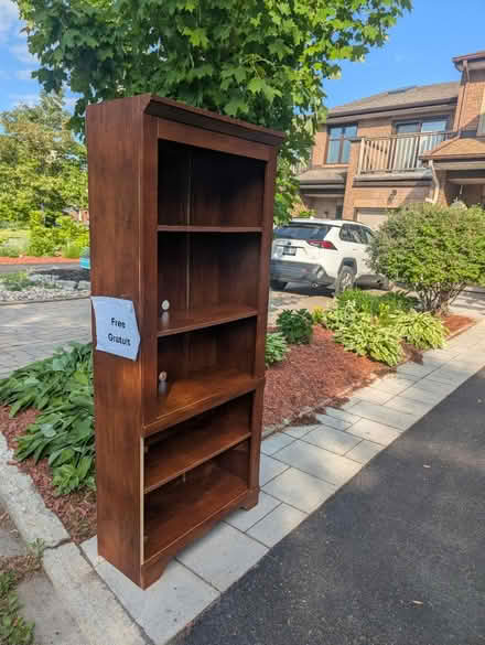 Photo of free Tall wood shelves (Vanier 32 Dunbarton court) #1