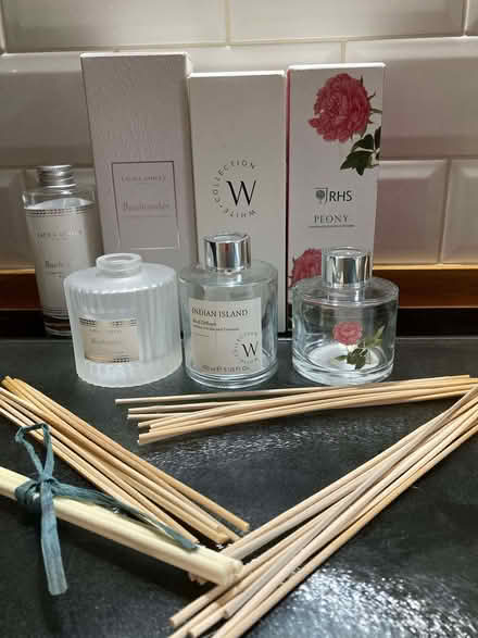 Photo of free 6 EMPTY GLASS DIFFUSER BOTTLES+(Used)STICKS inc LAURA ASHLEY (Calthwaite CA11) #1